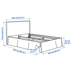 IKEA TÄRNKULLEN  (ИКЕА ТЭРНКУЛЛЕН)  -  Чехол на каркас кровати - Vissle бежевый 160x200 см
