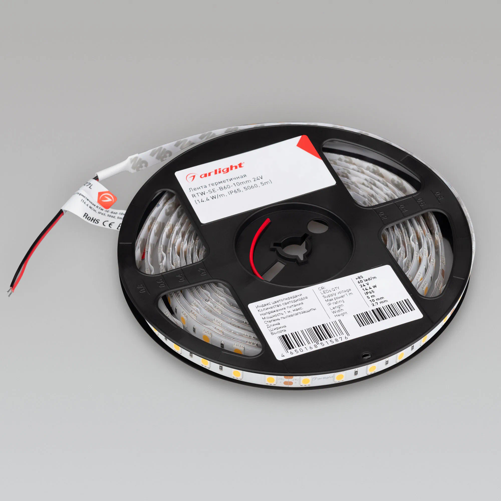 Светодиодная лента герметичная RTW-SE-B60-10mm 24V Day4000 (14.4 W/m, IP65, 5m) (Arlight, -) 015455(3)