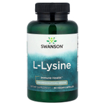 Swanson Vitamins, L-лизин, 90 веганских капсул (500 мг на капсулу)