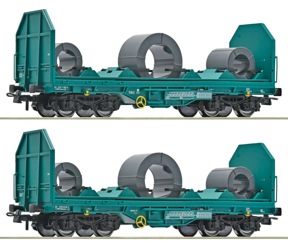 Два вагона для транспортировки рулонов стали, FS, V-VI