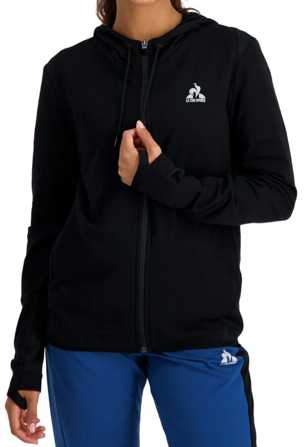 Женская теннисная толстовка Le Coq Sportif Training LF Full Zip Hoody N°3 W - black