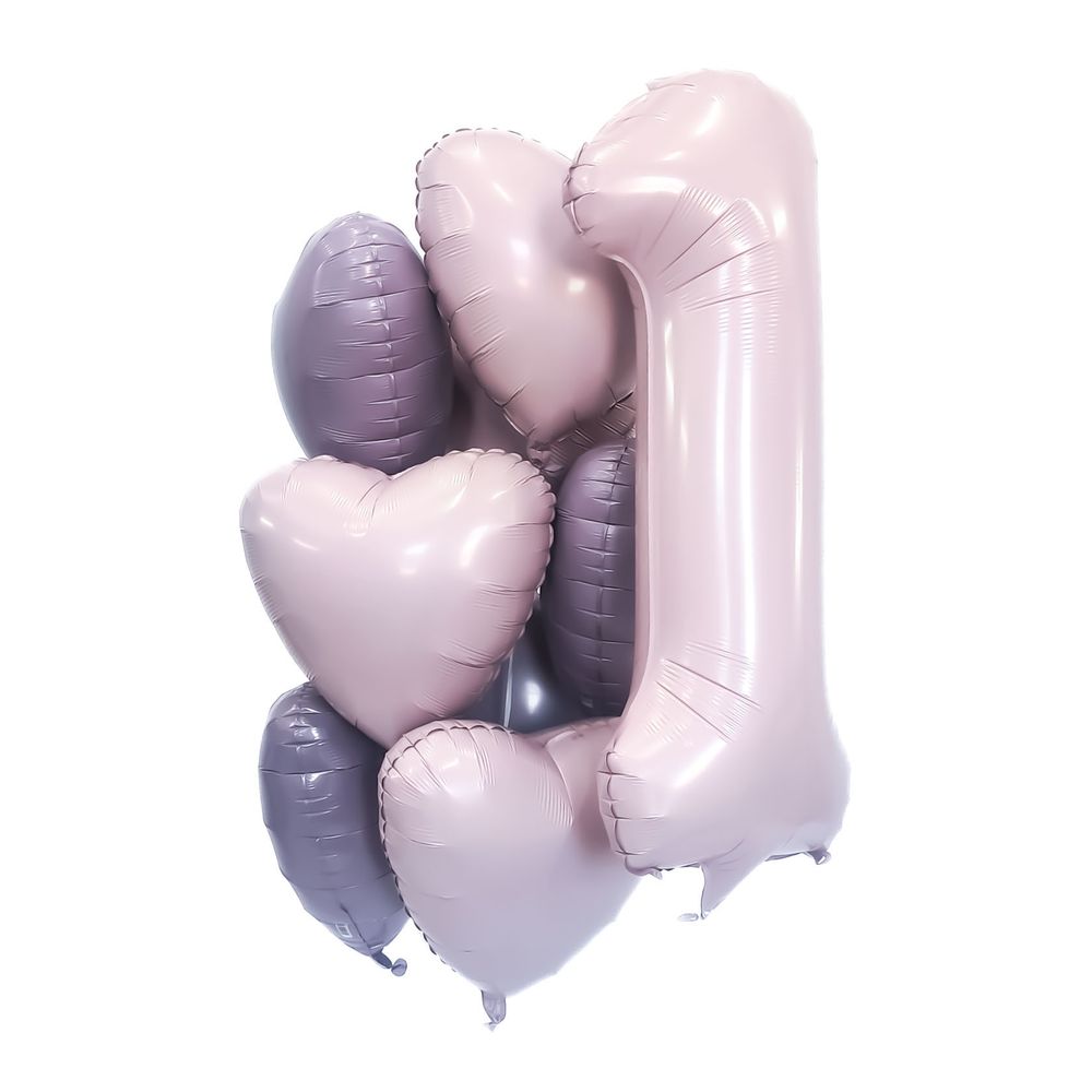 Шар (19''/48 см) Сердце, Пыльная роза, 1 шт.