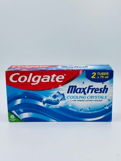 Набор зубных паст Max Fresh COLING CRISTALS, отбеливающая, мятная, 2 шт по 75 мл