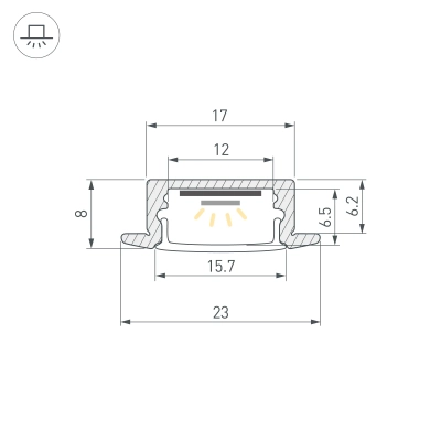 Профиль LINE-2308-F-2000 WHITE (Arlight, Алюминий)