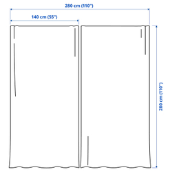 IKEA LENDA  (ИКЕА ЛЕНДА)  -  Занавеска на завязках, 2 шт. - светло-розовый/на ленте 140x280 см