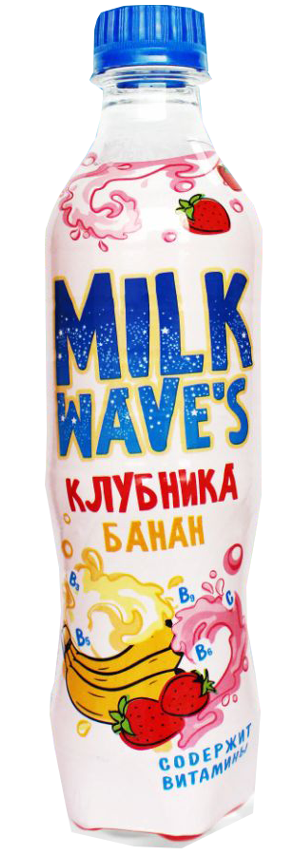 Milk-Wawes клубника-банан 0,5л
