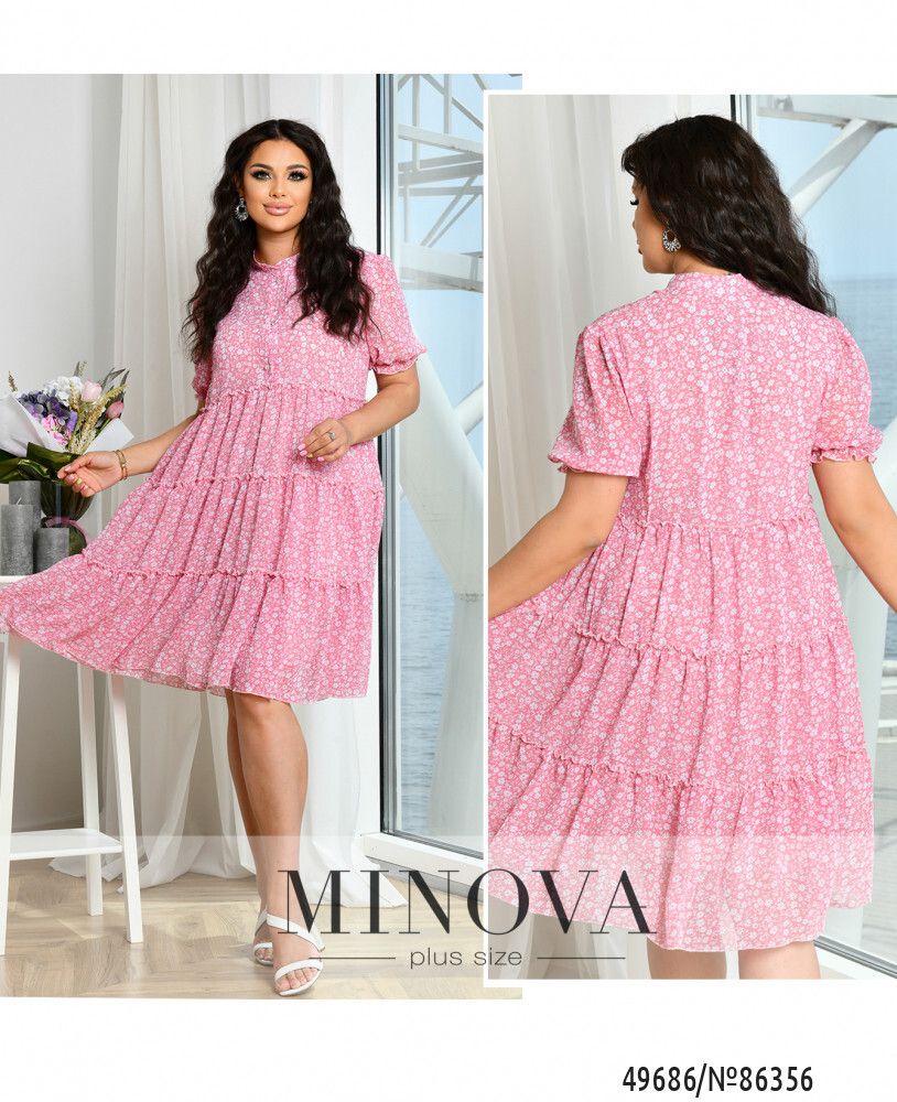 Платье 8635-6-розовый Minova Платье 8635-6-розовый Minova
