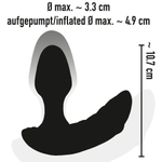 Черный вибростимулятор простаты Butt Plug с функцией расширения - 10,7 см. (Цвет: черный)