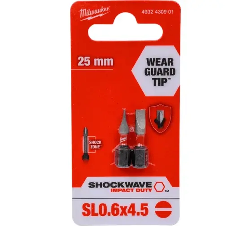 Насадка Milwaukee SHOCKWAVE SL0,6x4,5 25мм