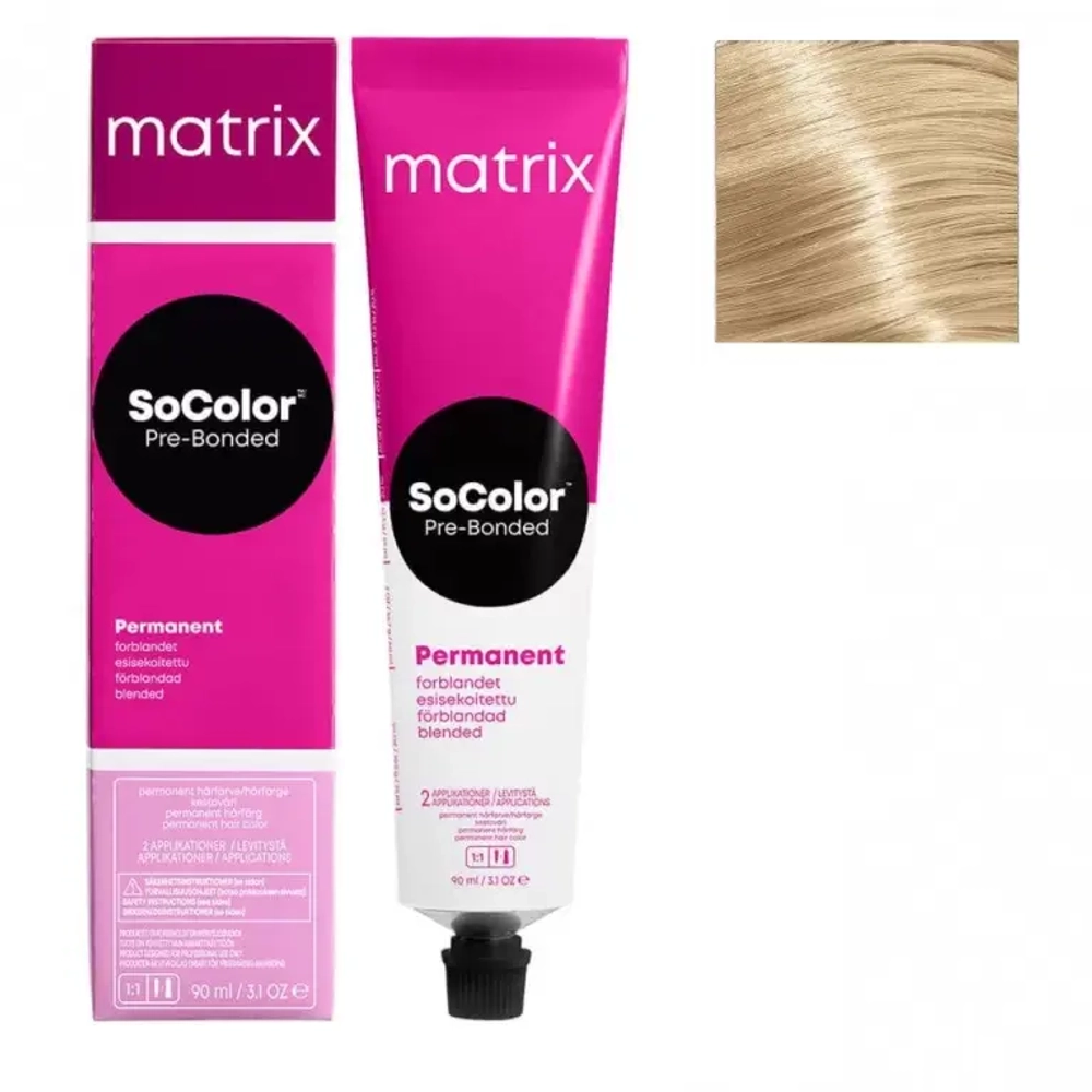 Matrix SoColor Pre-Bonded 10G Яркий блонд золотистый Крем-краска для волос, 90мл