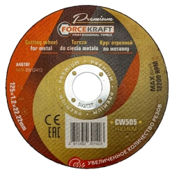 Круг отрезной по металлу 125x1,2x22,2мм FORCEKRAFT FK-CW505 PREMIUM