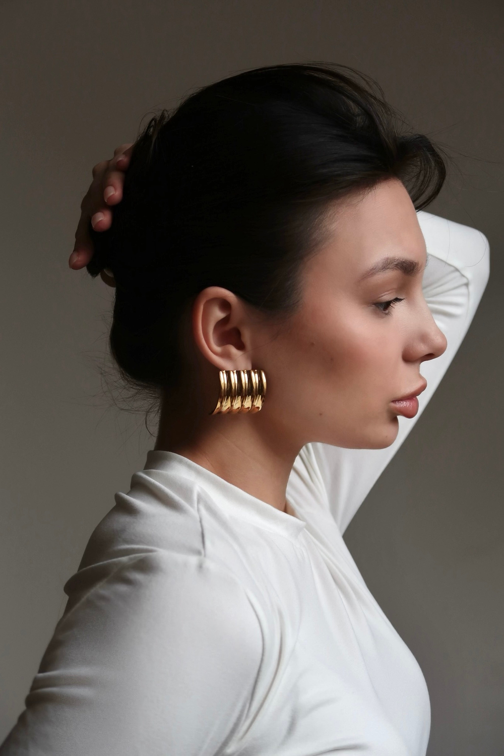 Серьги ФАКТУРНЫЕ gold