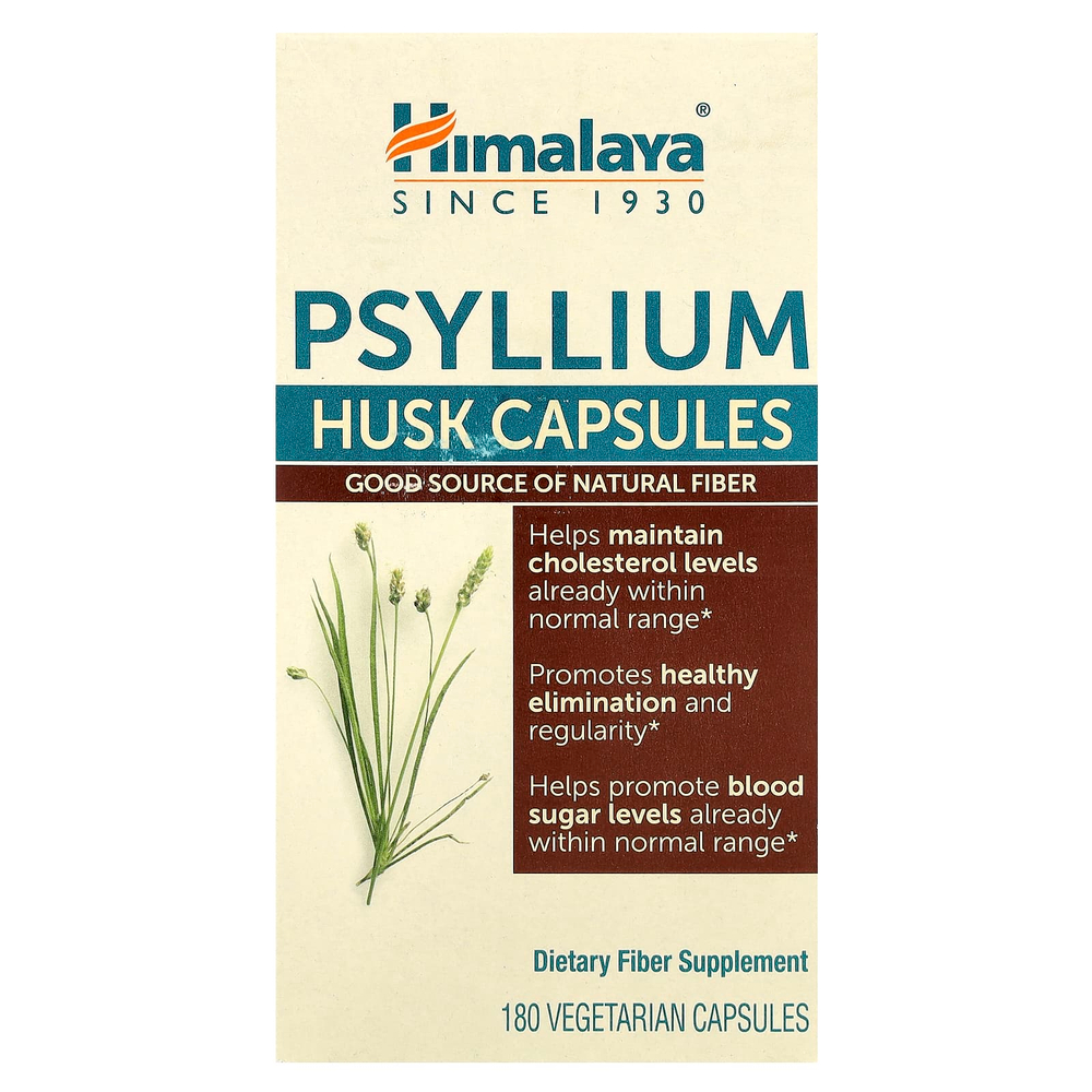 Himalaya, Капсулы из шелухи семян подорожника, 180 вегетарианских капсул