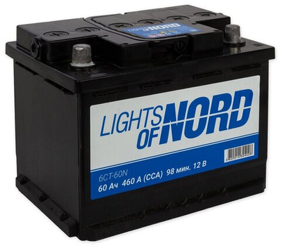 Аккумулятор Lights of Nord Standart 60 А/ч прямой L+ 242x175x190 L2 EN 460 А