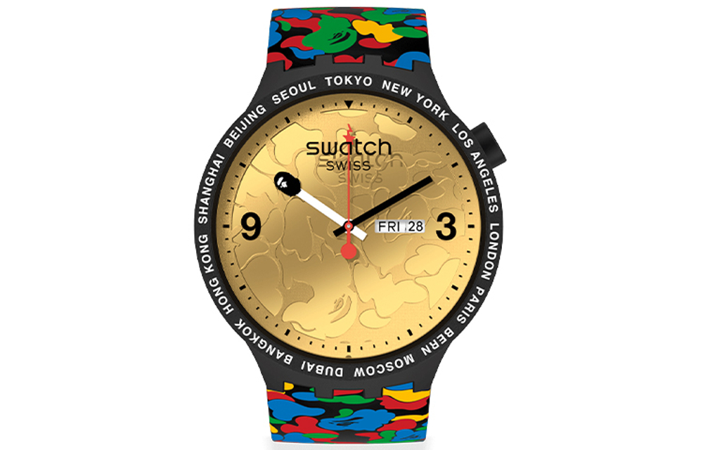 SWATCH Unisex 47mm Gold Watch