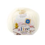 Пряжа Alize (Ализе) Cotton Gold Hobby New / уп.10 мот. по 50 г, 165 м, 62 светло-молочный