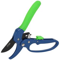 Секатор GREEN APPLE GA-PR25 усиленный контактный c храповым механизмом | GREEN APPLE
