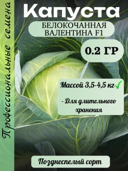 Семена капуста белокочанная Валентина F1 0.2 гр