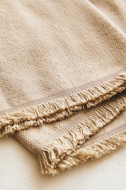 ZARA HOME ОДНОТОННЫЙ ПЛЕД, СВЕТЛО-БЕЖЕВЫЙ