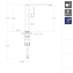 Смеситель для кухни KITCHEN 388401MA