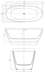 Ванна отдельностоящая Azario DARWIN 1700х750х600  18127