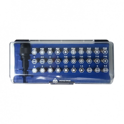 Набор вставок (бит) 1/4", TORX, HEX, Pozidriv, Phillips, Slotted, 31 предмет МАСТАК 058-00031C