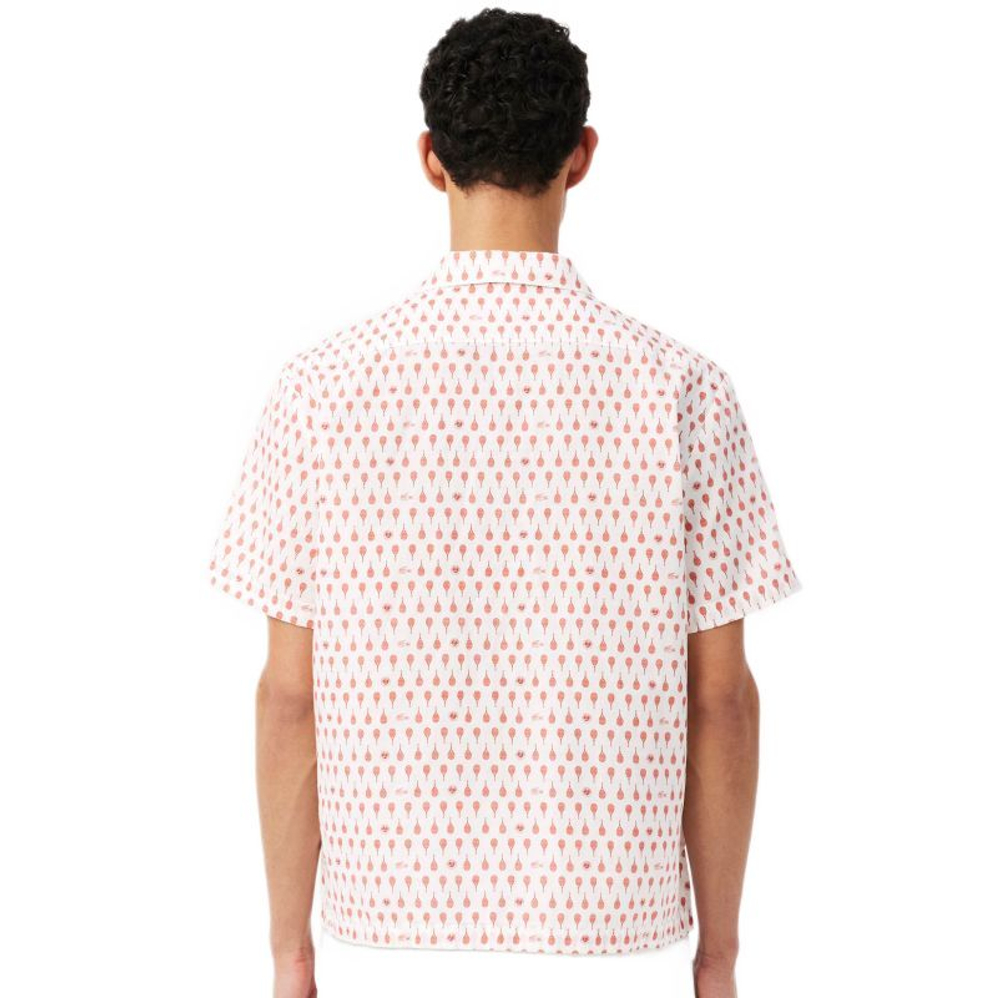 Теннисное поло Lacoste Roland-Garros Edition Print - flour/briquette