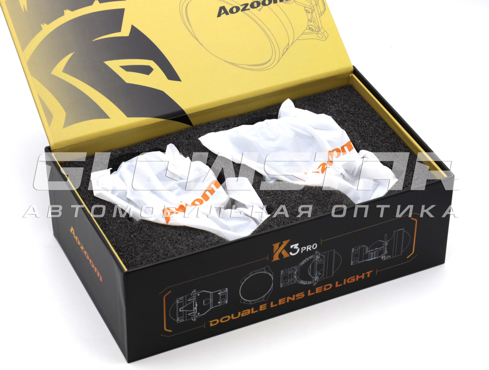 Билед модули Aozoom K3 Pro Dragon Knight New (новое поколение) 3.0 дюйма, 2 чипа, 5500K, 12V, 50W/60W, крепление 3R (комплект, 2шт)