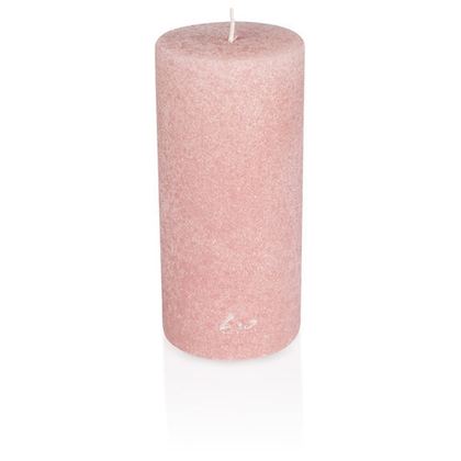 Свеча цилиндрическая Luz your senses 15см Вельвет серо-розовый