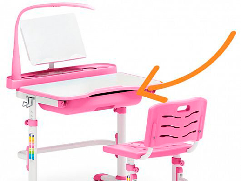 Комплект растущей детской мебели  ErgoKids EVO-17 парта + стул + выдвижной ящик + светильник + подставка
