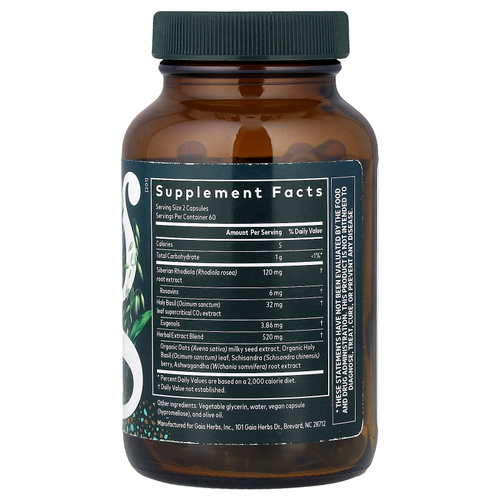 Gaia Herbs, Adrenal Health®, ежедневная поддержка, 120 капсул Phyto-Caps®