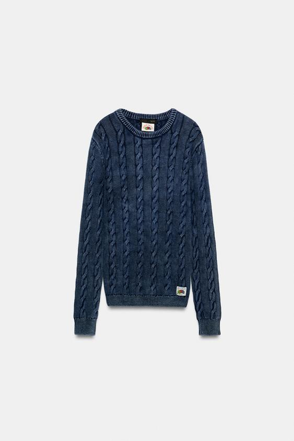 ZARA - FRUIT OF THE LOOM™ ДЖЕМПЕР КРУПНОЙ ВЯЗКИ, ИНДИГО