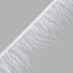 Перья страуса на ленте 70-100 мм / 1 метр, 100 белый, 2AL105