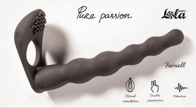 Вибронасадка для двойного проникновения Pure Passion Farnell Black (Цвет: черный)