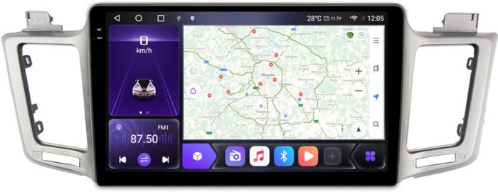Магнитола для Toyota RAV4 XA40 2012-2019 - Kuberg SF-1610 QLed+2K, Android 12, Быстрая, CarPlay, 4G SIM-слот