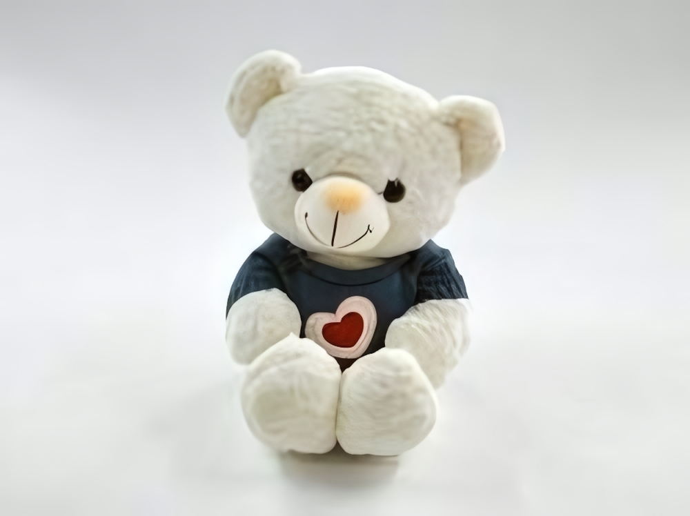 Медведь в вязаной кофте с сердцем и надписью "LOVE" №2 23x35x28см. (Hand)