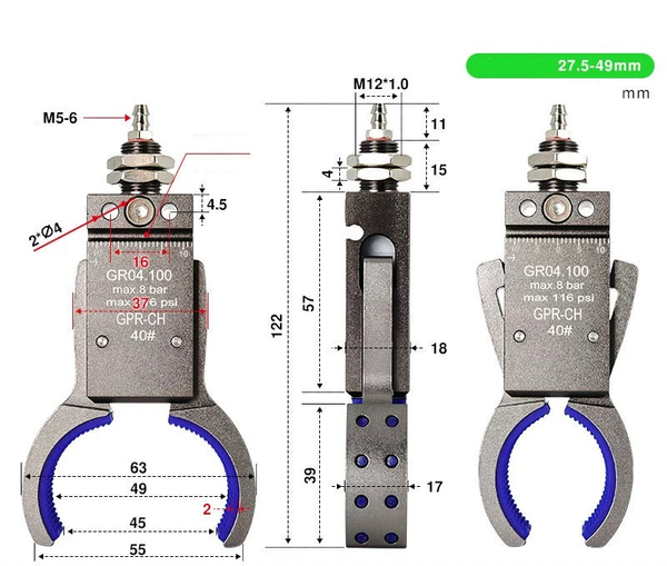 Gpr-ch40 # [clamping range: 28-49mm] send detection sensor line