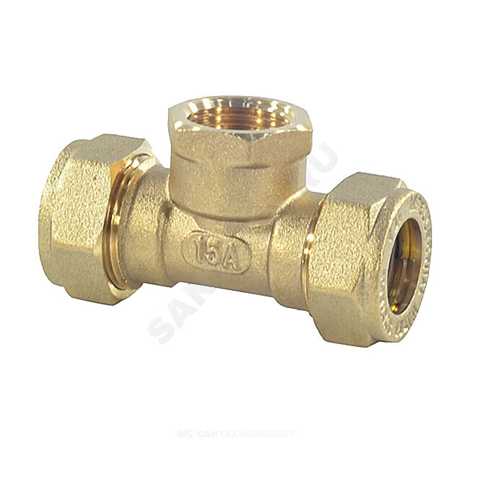 Тройник латунь 25Aх1"х25 обжим/ВР STAHLMANN STFL25000125BEF