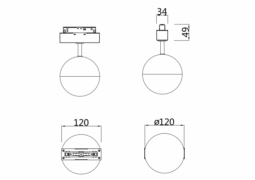 Трековый светильник Technical TR017-2-10W3K-W