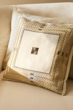 ZARA HOME ЧЕХОЛ ДЛЯ ДЕКОРАТИВНОЙ ПОДУШКИ С ЗОЛОТИСТОЙ ВЫШИВКОЙ, СВЕТЛО-БЕЖЕВЫЙ