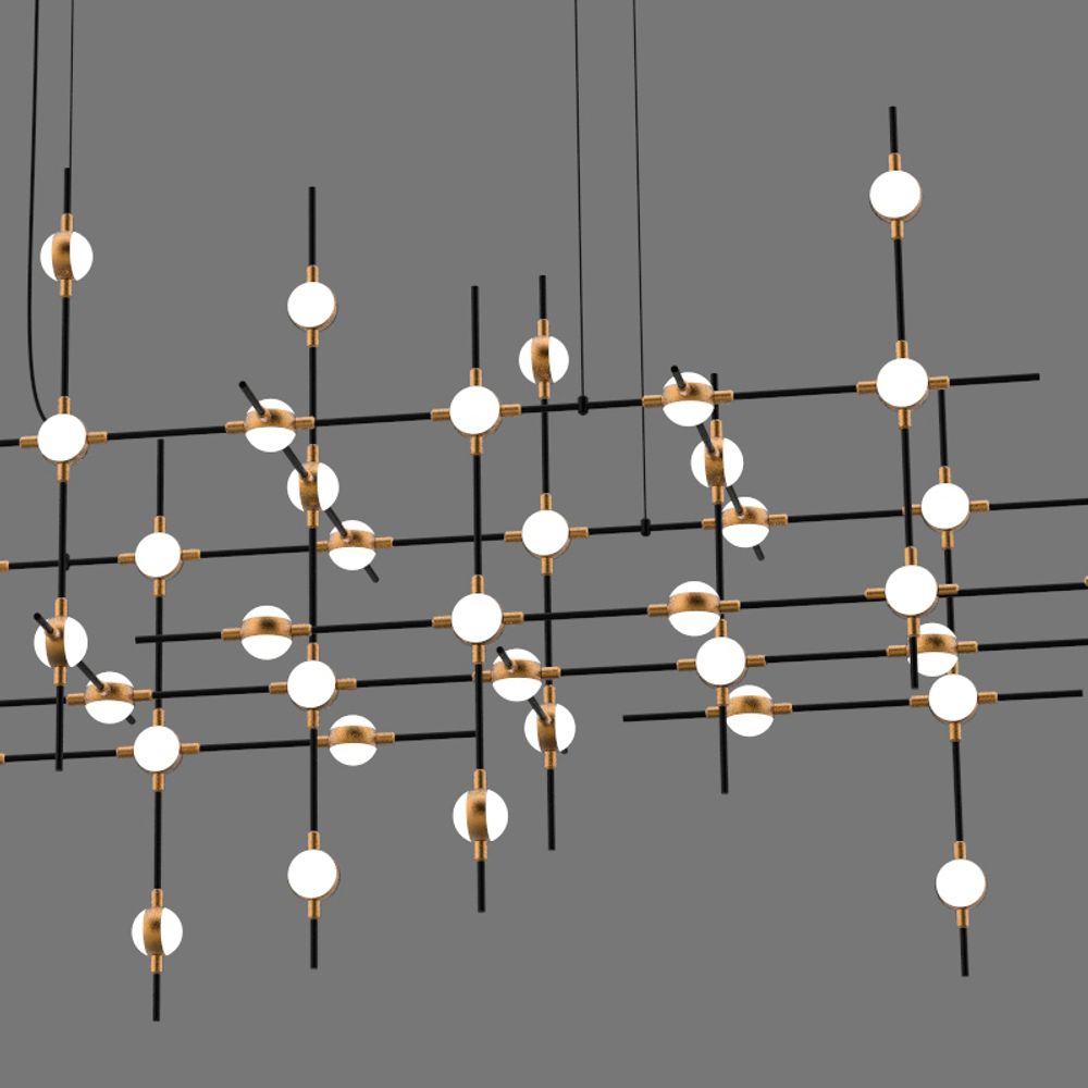 Люстра Molecular 55 black/gold