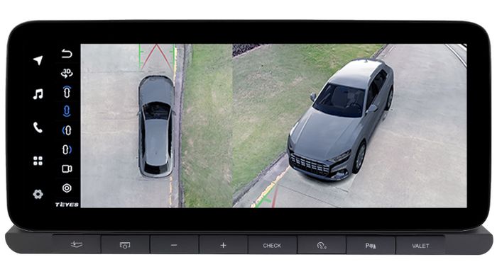 Магнитола для Audi Q7 4L 2009-2015 (ШГУ 3G) - Teyes LUX ONE 360 монитор 12.3" 2K QLED на Android 10, Быстрая, CarPlay, 4G SIM-слот, 4 камеры в комплекте