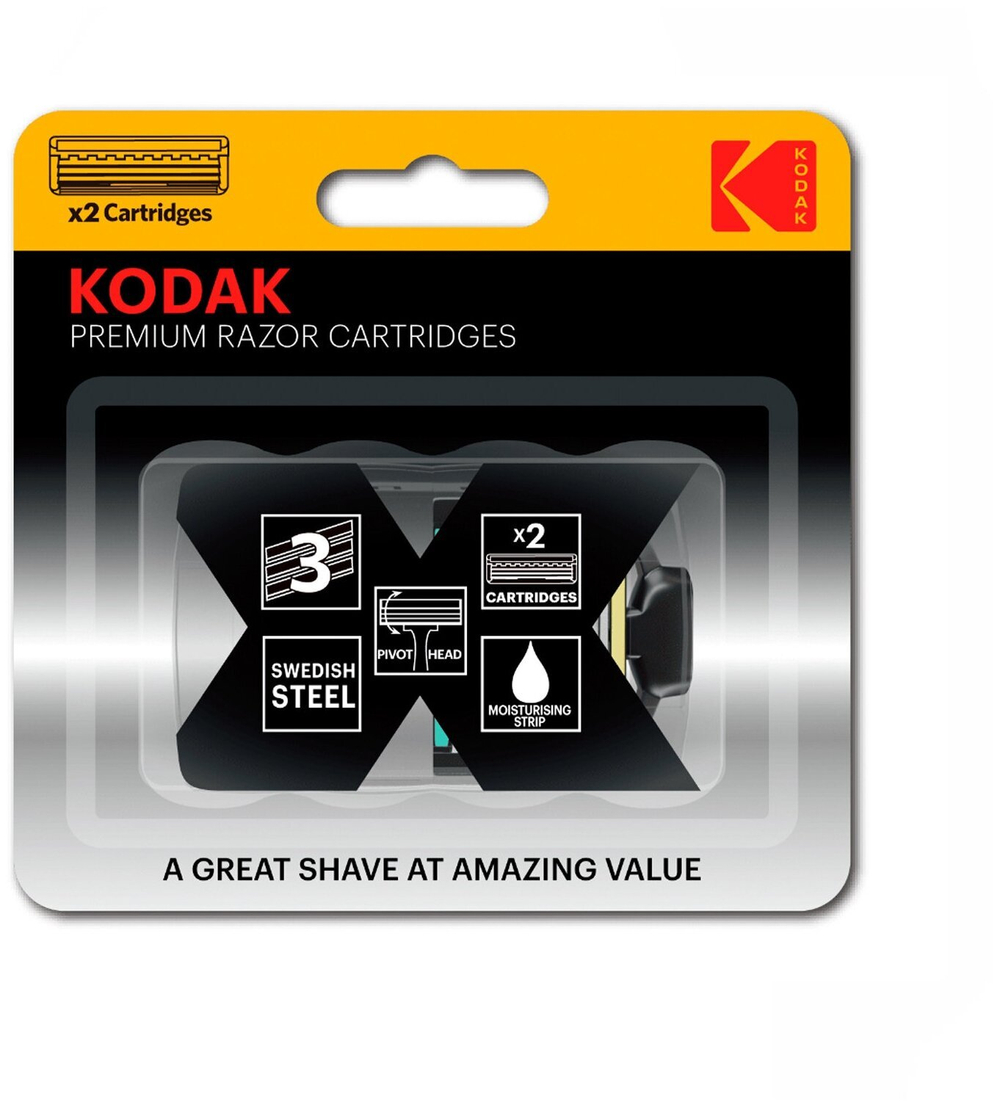 СМЕННЫЕ КАССЕТЫ Д/БРИТЬЯ KODAK PREMIUM RAZOR ( 3 ЛЕЗ. 2 ШТ) 5116
