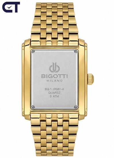 Bigotti BG.1.10681-4 Quotidiano мужские наручные часы — прямоугольный золотистый корпус