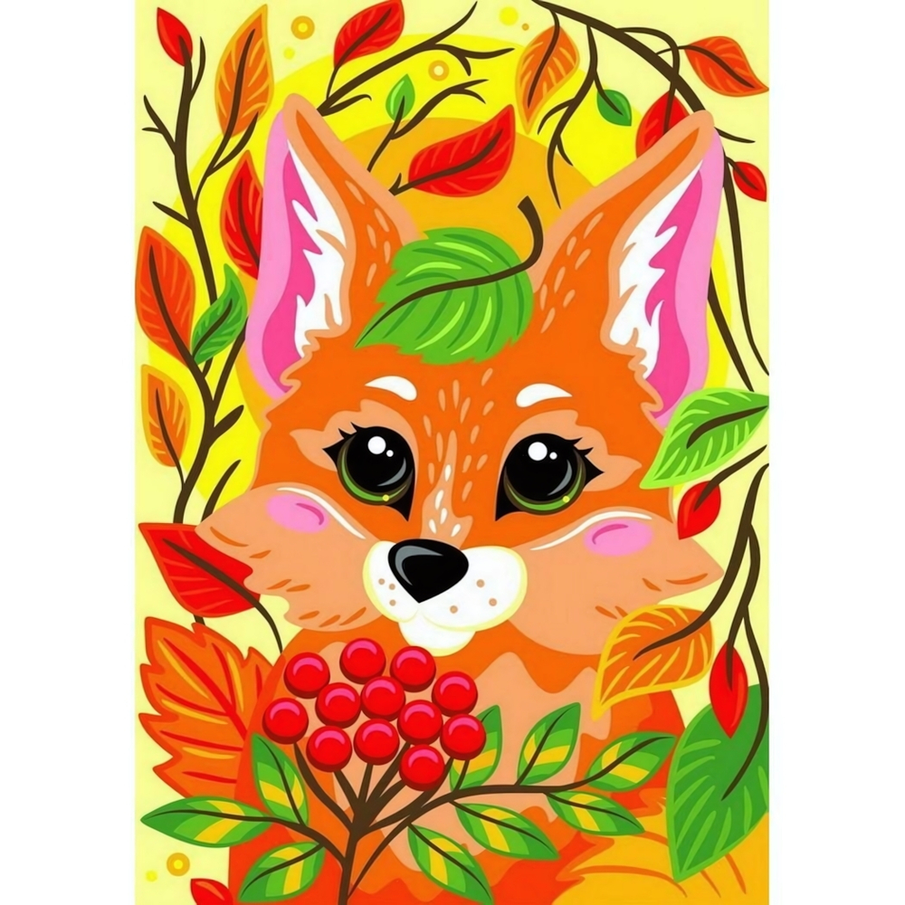 Картина по номерам 20*30 см "Осенняя лисичка" (Lori)