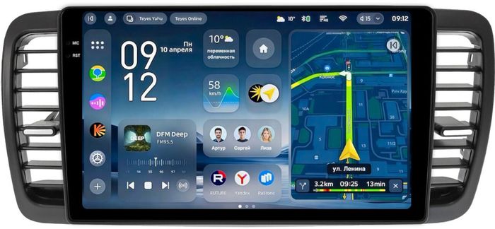 Магнитола для Subaru Legacy 4, Outback 3 2003-2009 (правый руль) - Teyes CC4-PRO монитор 9.5" 2K QLED на Android 13, Быстрейшая, Snapdragon 778G, ИИ, CarPlay, DSP, 4G SIM-слот