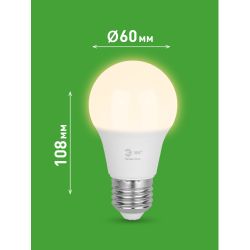 Лампа светодиодная ЭРА GREEN LINE LED A60-10W-830-E27 GL 10Вт груша теплый свет E27 | Лампы cветодиодные Груша (A)