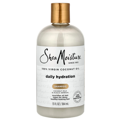 SheaMoisture, 100% кокосовое масло первого отжима, шампунь для ежедневного увлажнения, для всех типов волос, 384 мл (13 жидк. Унций)