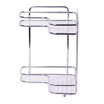 Полка для ванной 2-ярусная угловая Besser BS 0429E (36х27х35 см) из хромированной стали