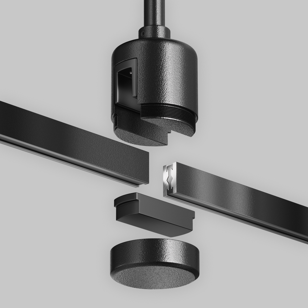 Крепление потолочное Long 760мм с прямым коннектором питания Maytoni Flarity TRA159C-IPCL1-B